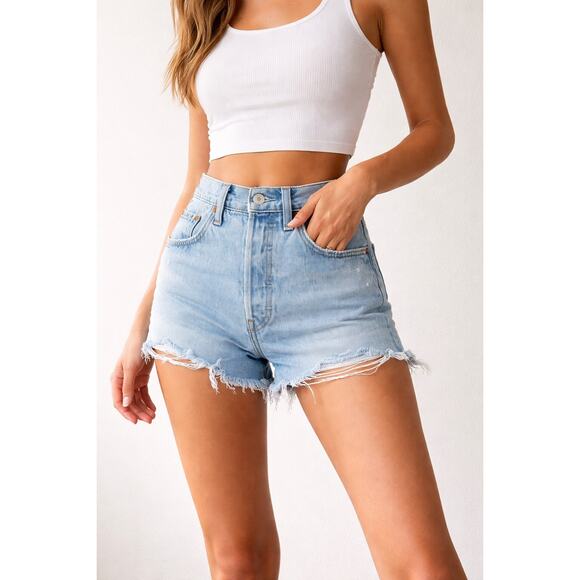 Levi's Pants - Levi’s 501 High Rise Cutoff Denim Shorts | Light Wash | W26